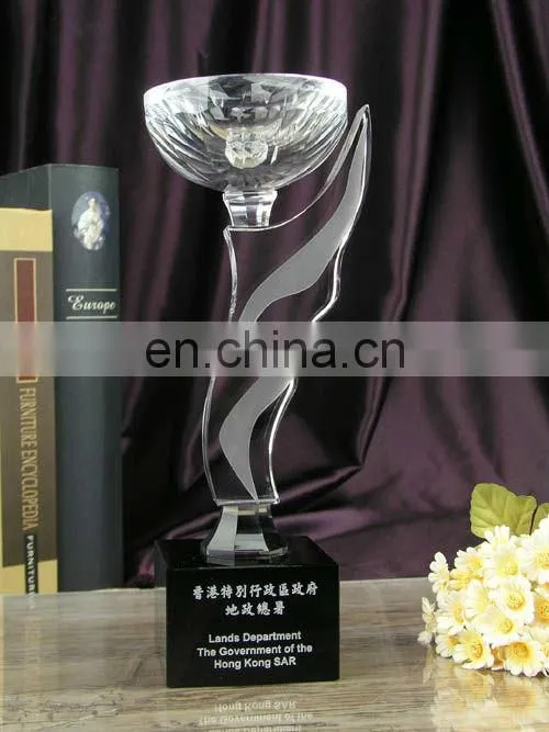 crystal football trophy cup