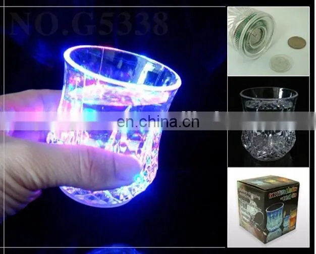 Eco friendly LED automatic lighting liquor cup for bar 200ml