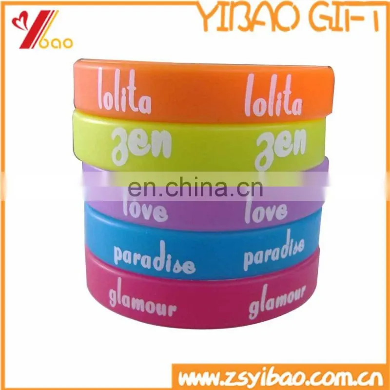 Custom printed/embossed/debossed logo Silicone Wristband/bracelets for promotional