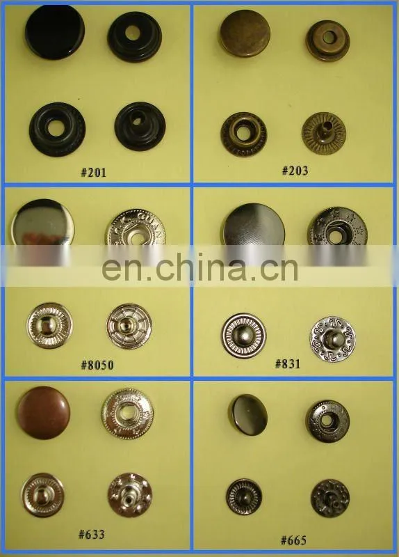 custom New style brass metal snaps buttons