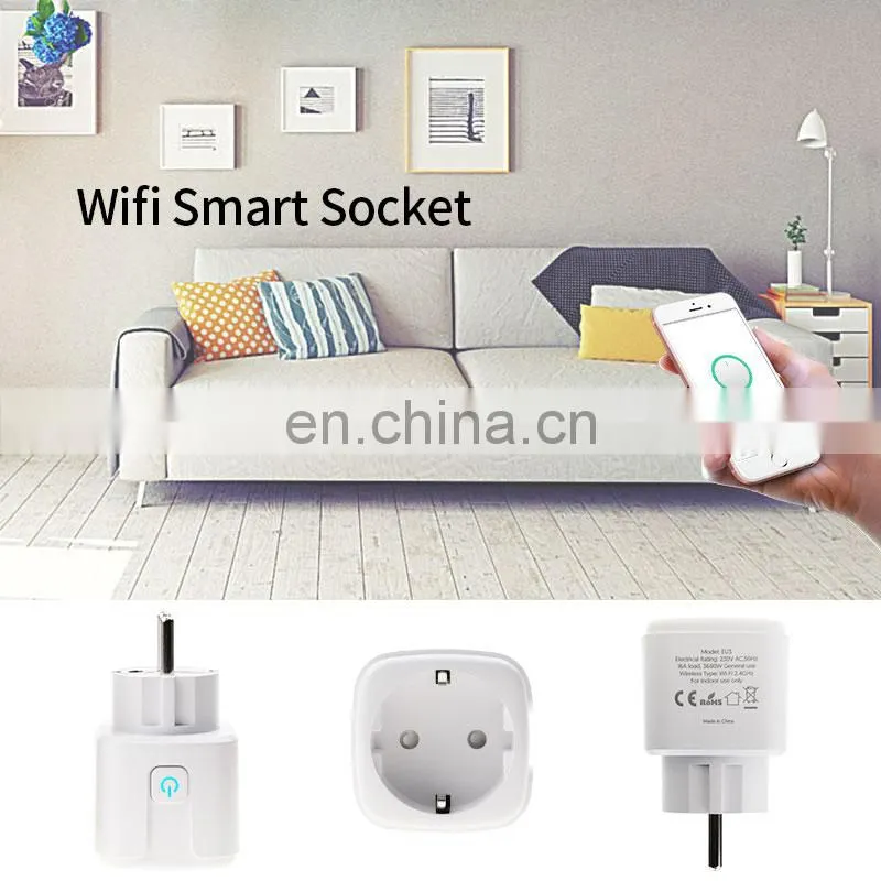 Tuya Smart Plug Power Monitor , Smart Wifi Eu Timer Sockets Power Energy Meter mini smart multi plug