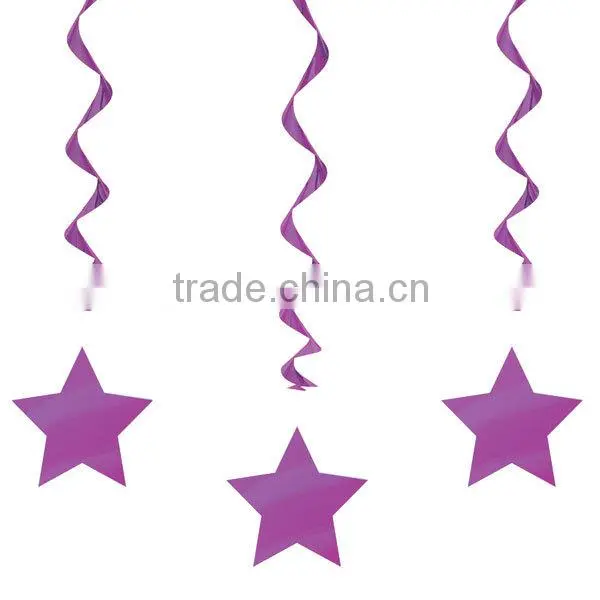 Metallic Dangling Silver Star Swirls /Silver Star Hanging Decoration /Wall Decoration SD057