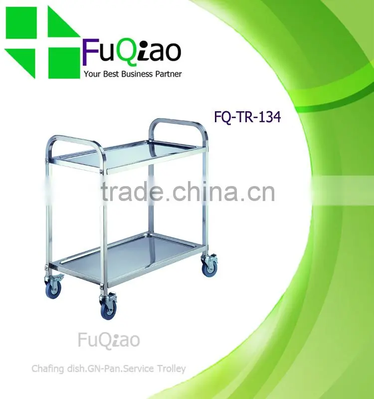Factory Price Square Tube Stainless Steel Hotel Room Service Cart Service Trolley