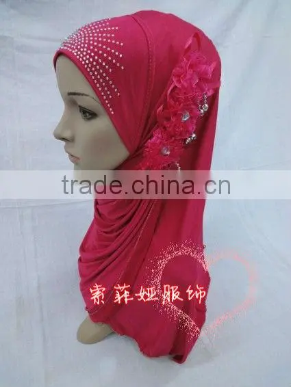 A517 new styles one piece Muslim hijab 3 FLOWER islamic hijab