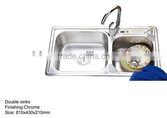 Used Kitchen Sinks Stainless Steel Material Unique Double Drain Board Factory Price Double Bowl Kitchen Sinks