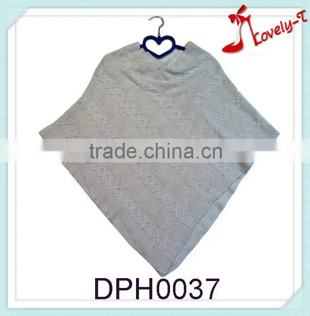 Wholesale crochet knit acryclic latest poncho sweater designs for women
