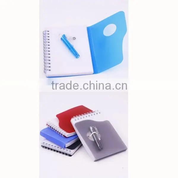 plastic pocket notebook with calculator pen