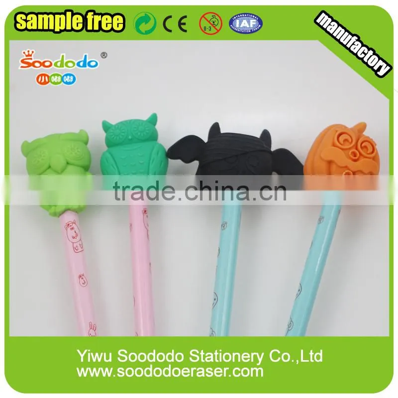 Halloween Rubber Funny Promotional Cheap Pencil Eraser