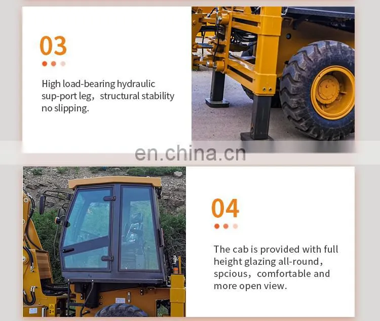 Factory supply professional Road construction heavy Duty Chinese Multifunction 2.5 ton backhoe loader