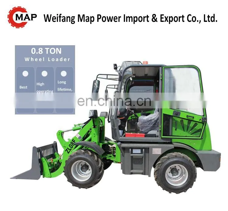 0.8ton Zl08 CE Multifunctional 4WD Garden Yard Mini Loader