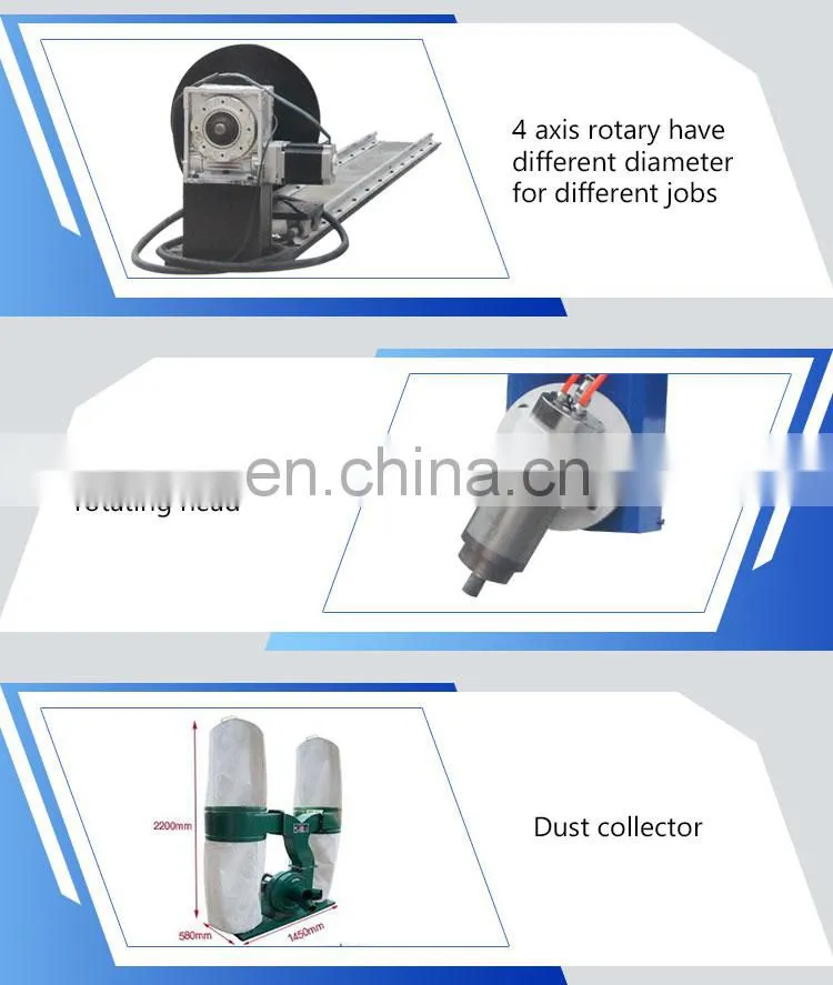 3d Wood Sculpture Foam Router Rotary 4 Axis Cnc Swing Spindle Milling Machine with Multi-use