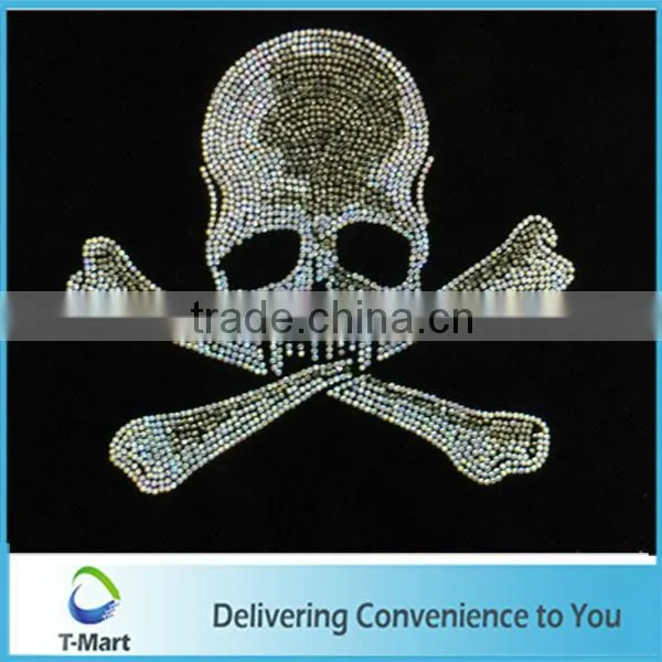 2015 iron on skull king rhinestone