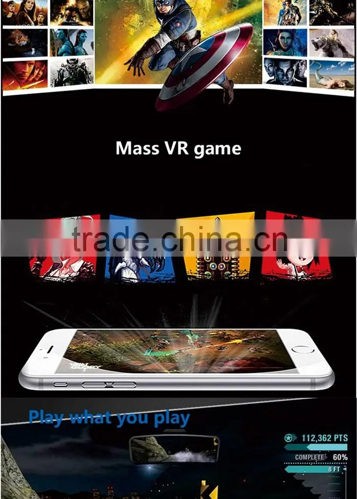 2016 NEW Innovative 3rd Generation Virtual Reality Glasses,VR Box,VR Glasses with bluetooth remote