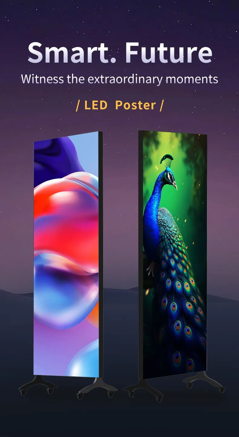 LED Full Color Wifi Control Poster Led Display P1.875 P2.5 Poster Stand Customized OEM Outdoor Video Led