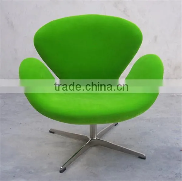 Fiberglass modern restaurant swan chair yellow