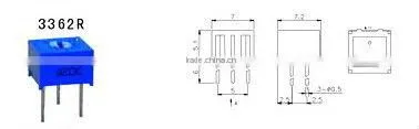 1K(102) 5K(502) 10K(103) OHM single-turn trimmer potentiometers 3362R