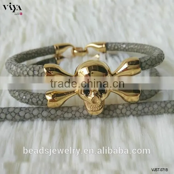 2016 Fashion High Quality Impress Quality Wholesale Genuine Stingray/ Python Leather Bracelet