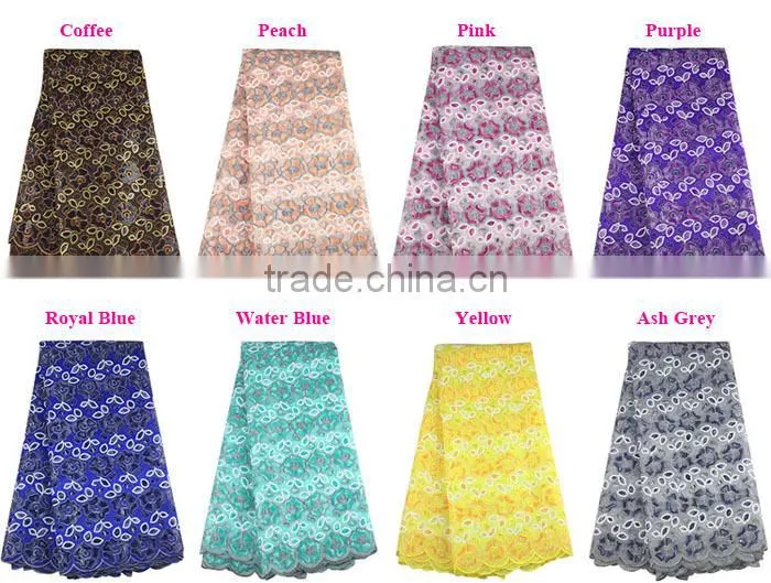 Mitaloo MOG0193 Wholesale African Double Net Lace Sequins Lace Swiss Double Organza Lace