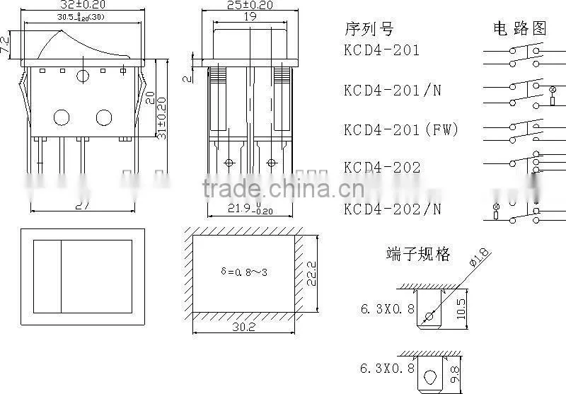 Mini industry ROHS t85 rocker rainproof switching