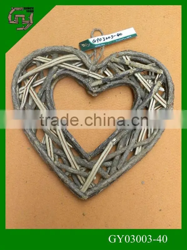 rattan garland heart shape christmas wreath