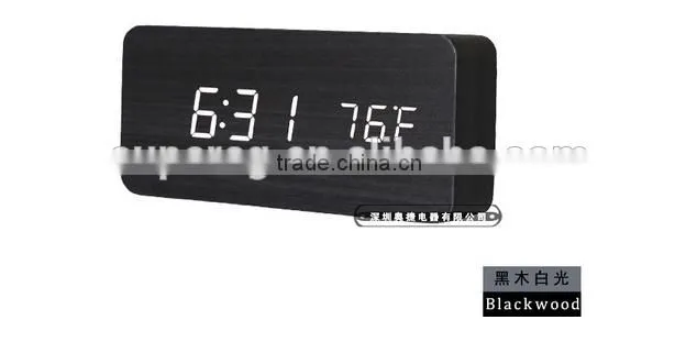 new fashion table clocks Control Sensing Alarm Temp dual Display Electronic LED Clock Vintage Wooden Digital Alarm Clock