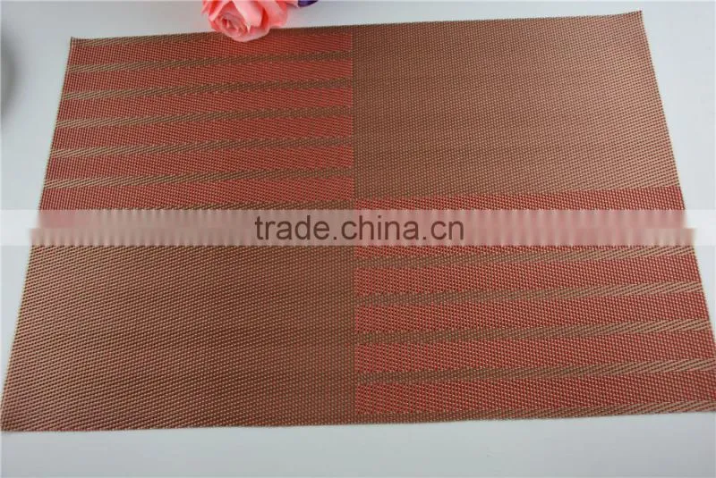 Red classics Non-slip Insulation Moor Crossweave Woven PVC Non-slip Insulation Placemat Washable Table dish Mats