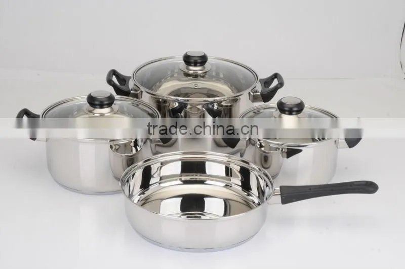 7Pcs Stainless Steel Cookware Set with induction bottom and bakelite handle
