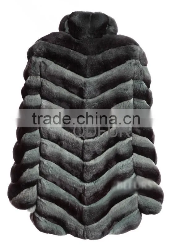 QD23121 Wholesale Retail 2013 Lady High Quality Chinchilla Warm Coat Plus Size Overcoat