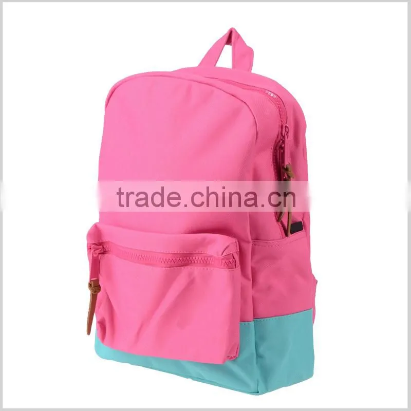 high quality backpack/pink canvas backpacks/custom school backpack for girls