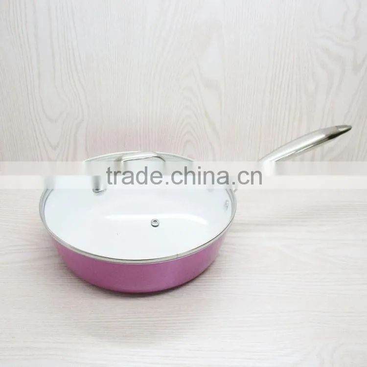 Aluminum metallic coating fry pan set cast steel handle magic pan
