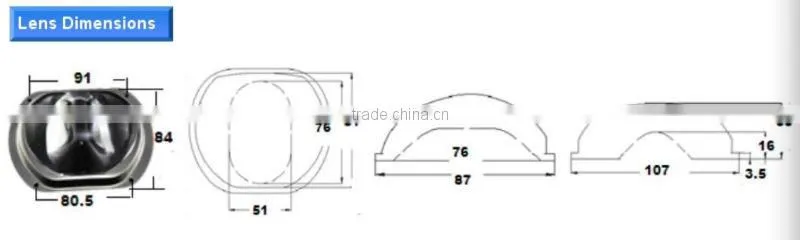 Led optical glass lens for 100w Led