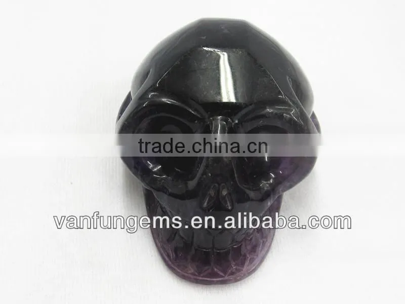Natural Quartz Carving Skull Blue Cherry Quartz