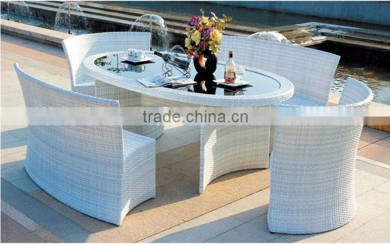 Hot Sale Outdoor Synthetic Resin Round 4,5,6,8,10,12 Seat Table Chairs Sofa Set Poly Rattan Garden Furniture