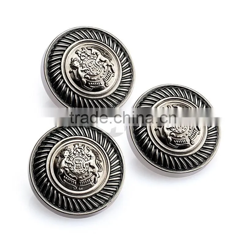 Free Sample Custom Made Logo Gun Metal Black Color Metal Sewing Buttons
