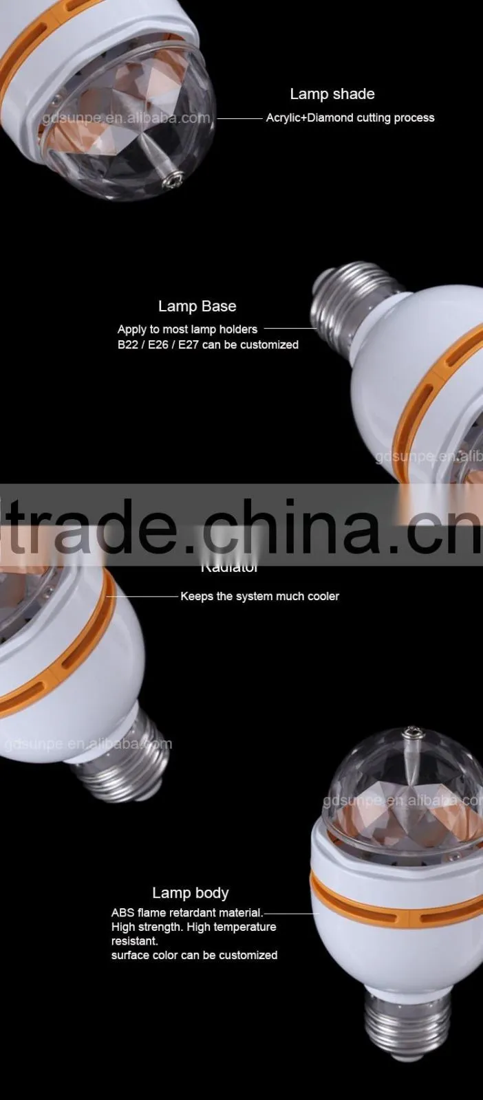 E22, E26, E27 Wedding Holiday Decoration LED Party Disco Bulb Light