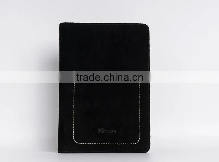 "U" Shape Stitches Nubuck Tablet Cases For iPad Mini, For iPad Case Leather Black