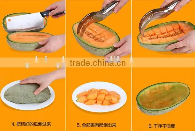 Big Safe Stainless Steel Fruit Melon Watermelon Slicer