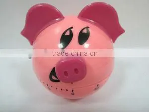 Plastic ABS Pig Shaped Mechanical Kitchen Timer