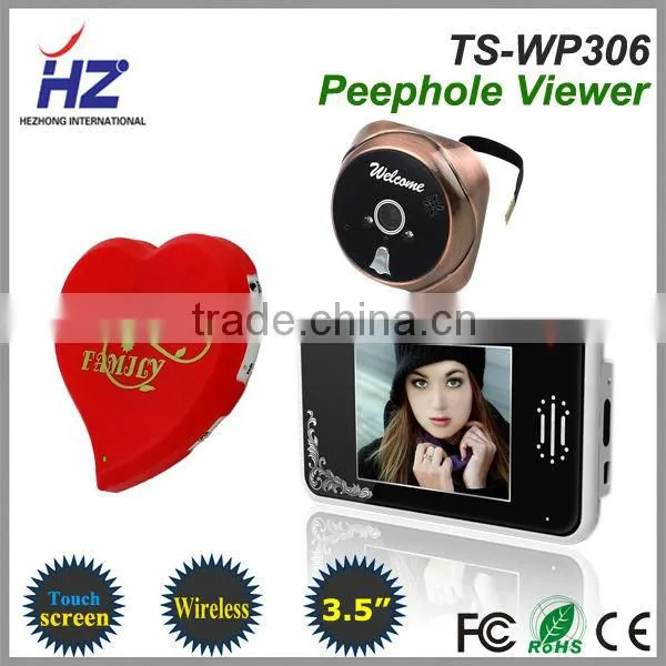 The latest 3.5''TFT-LCD infrared luxury touch screen digital wireless intercom peephole door camera