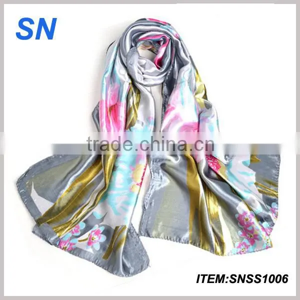 Wholesale 2014 winter fashionable stock pure silk scarf