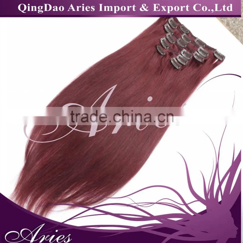 Wholesale 20inch 50cm Clip in Hair Extensions 100% human hair Extension 70gram OEM