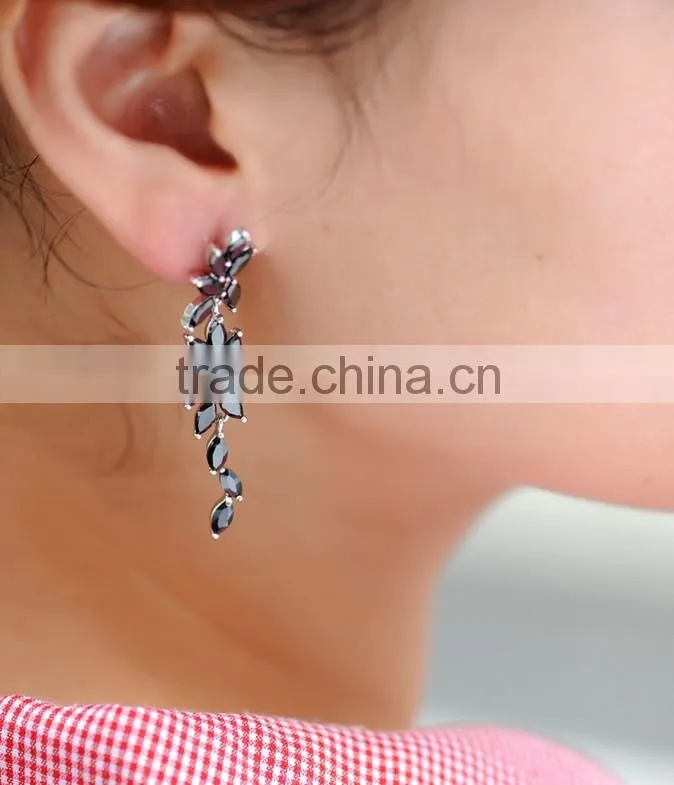 JINSE Fashion Purple Earrings