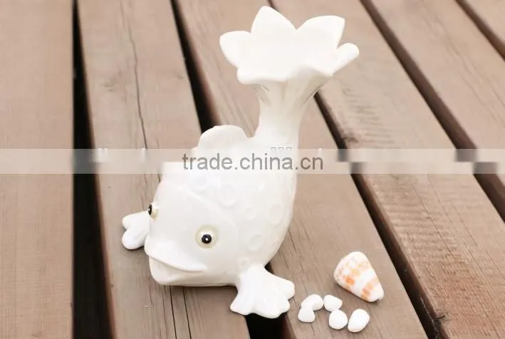 Wholesale new design fish shape ceramic flower vase
