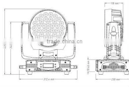 37x10w wash RGBW 4 in 1 moving head EV WM1037