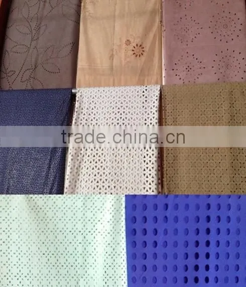 2013 hot sales punched polyester Imitation Leather fabric for garment , suit, jacket and coat,sun-protective clothing