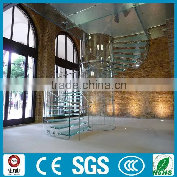 U Shape glass staircase YD-9009