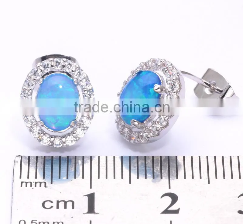 Opal Jewelry Factory !!! Wholesale Lab Created White Opal 925 Sterling Silver Teardrop Opal Earring