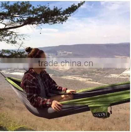 Custom Outdoor Folding Hammock With Canopy, Dries Quickly Outdoor Hanging Bed, Parachute Fabric Hammock