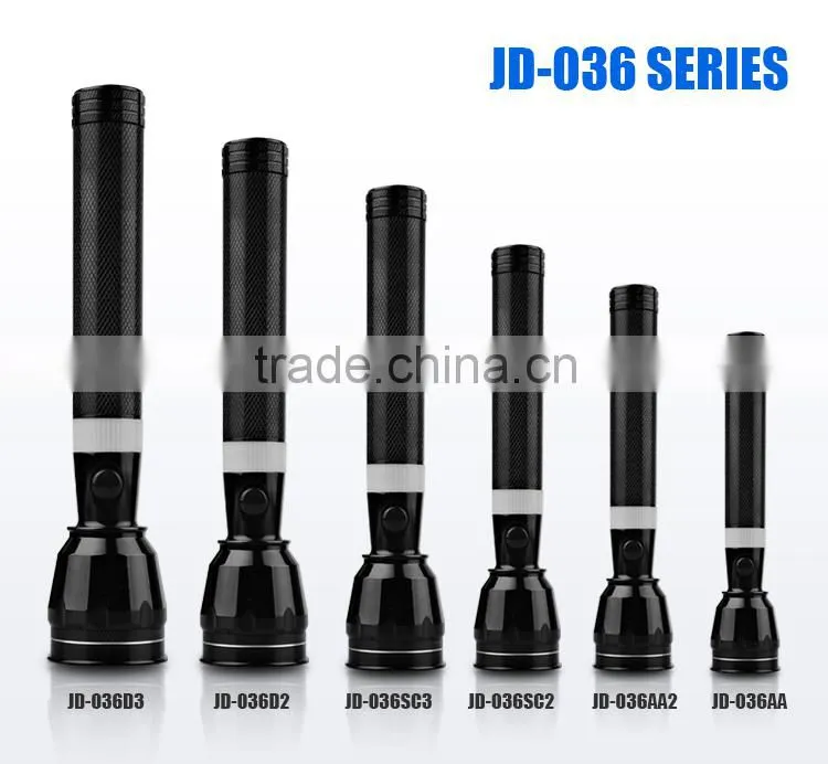 cheap high power long distance aluminum portable The Middle East LED rechargeable flashlight torch - JD036 Keen