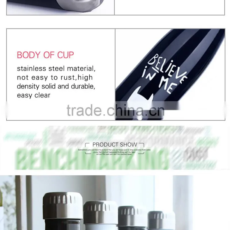 2016 new design custom logo cola thermos flask thermos bottle 500ML